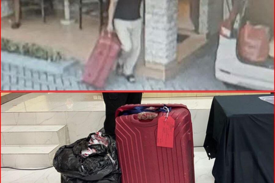 Foto : Pelaku Saat Beraksi Dan Barang Bukti Tas Koper Yang Digunakan