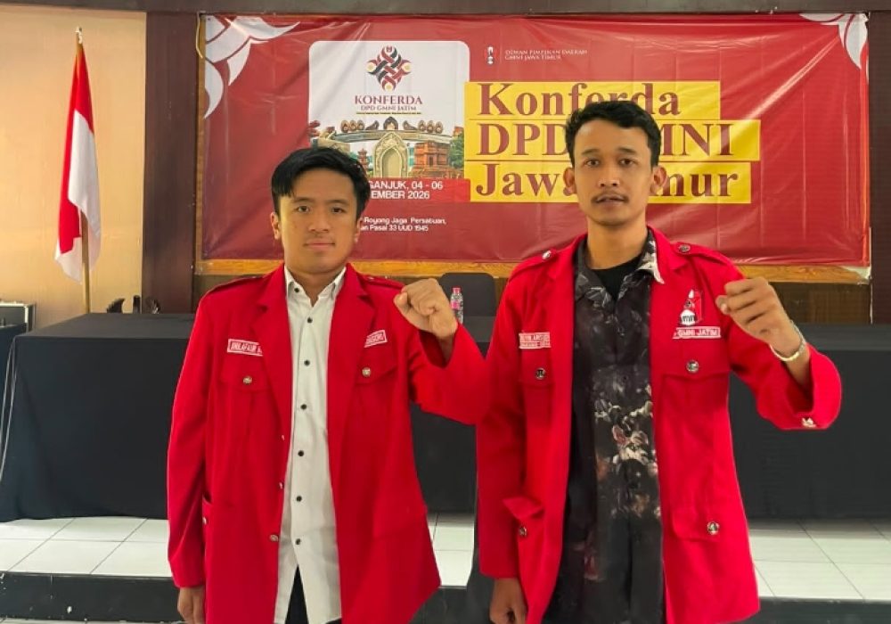 Foto : Kelvin Arisudin dan Michael Purnomo terpilih sebagai Ketua dan Sekretaris DPD GMNI Jawa Timur.