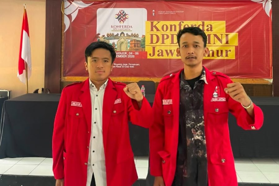 Foto : Kelvin Arisudin dan Michael Purnomo terpilih sebagai Ketua dan Sekretaris DPD GMNI Jawa Timur.